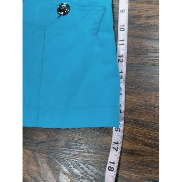 Talbots Spring Belted Trench Coat Teal Blue Women's Petite Size Medium - Picture 10 of 16